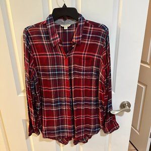 Lucky brand red/blue plaid shirt size medium